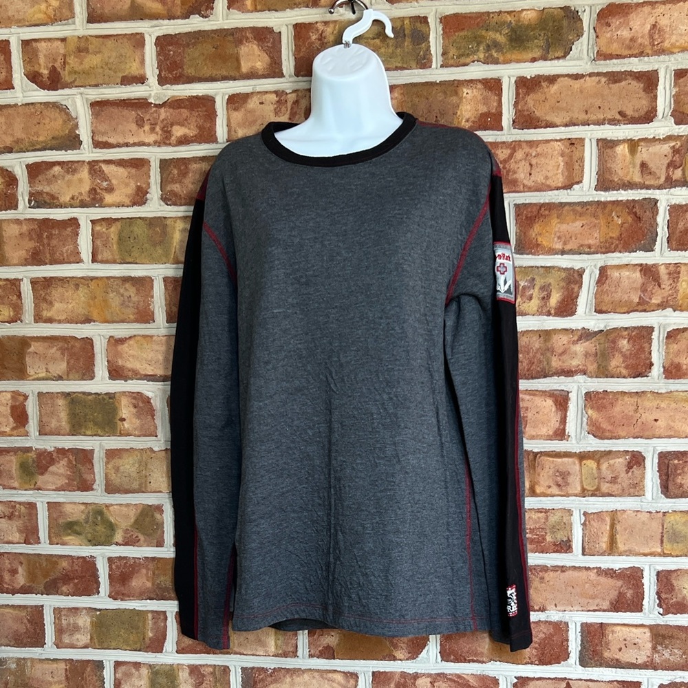 Alp N Rock Gray Long Sleeve shirt with Back Country patch. Large